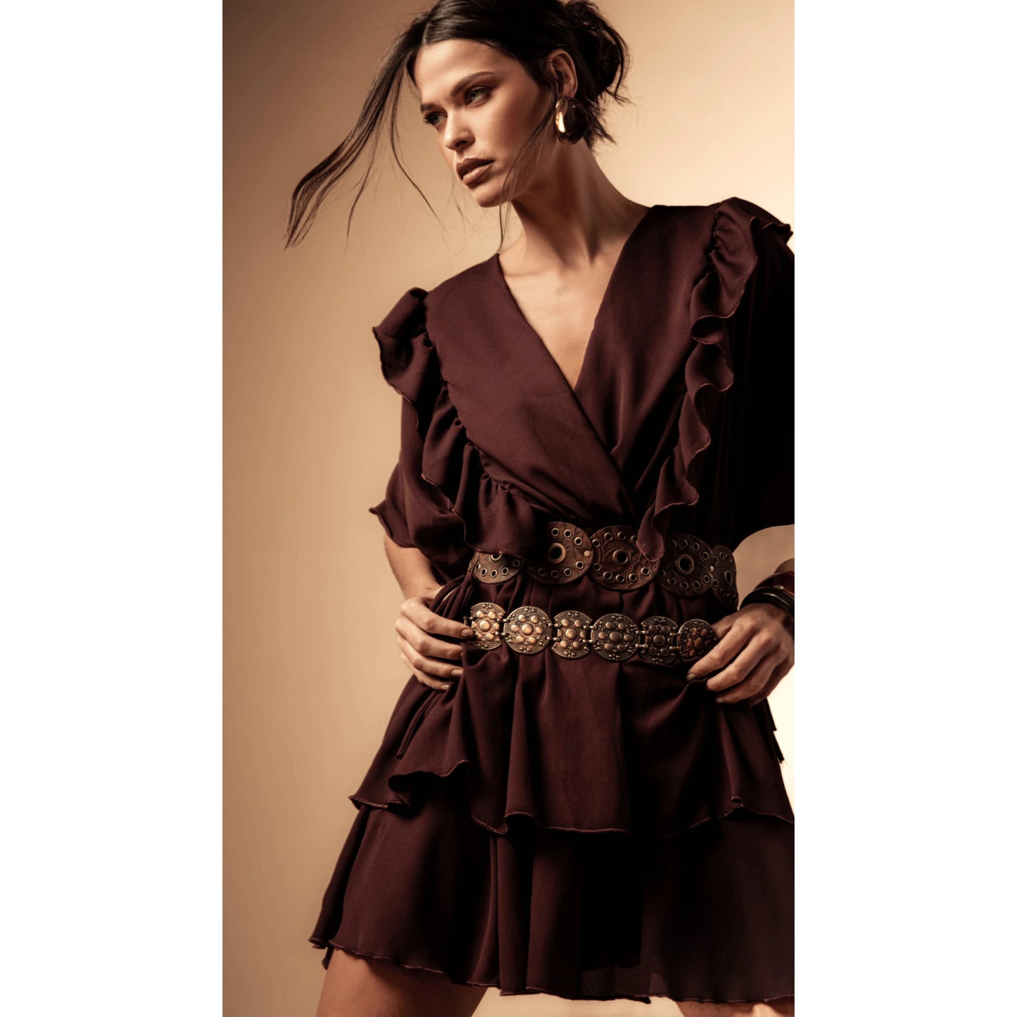 Vestido Fefe Adore Marrom M