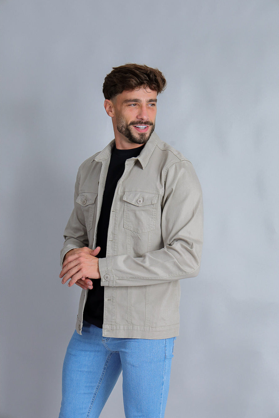 JAQUETA SARJA 211 CINZA P