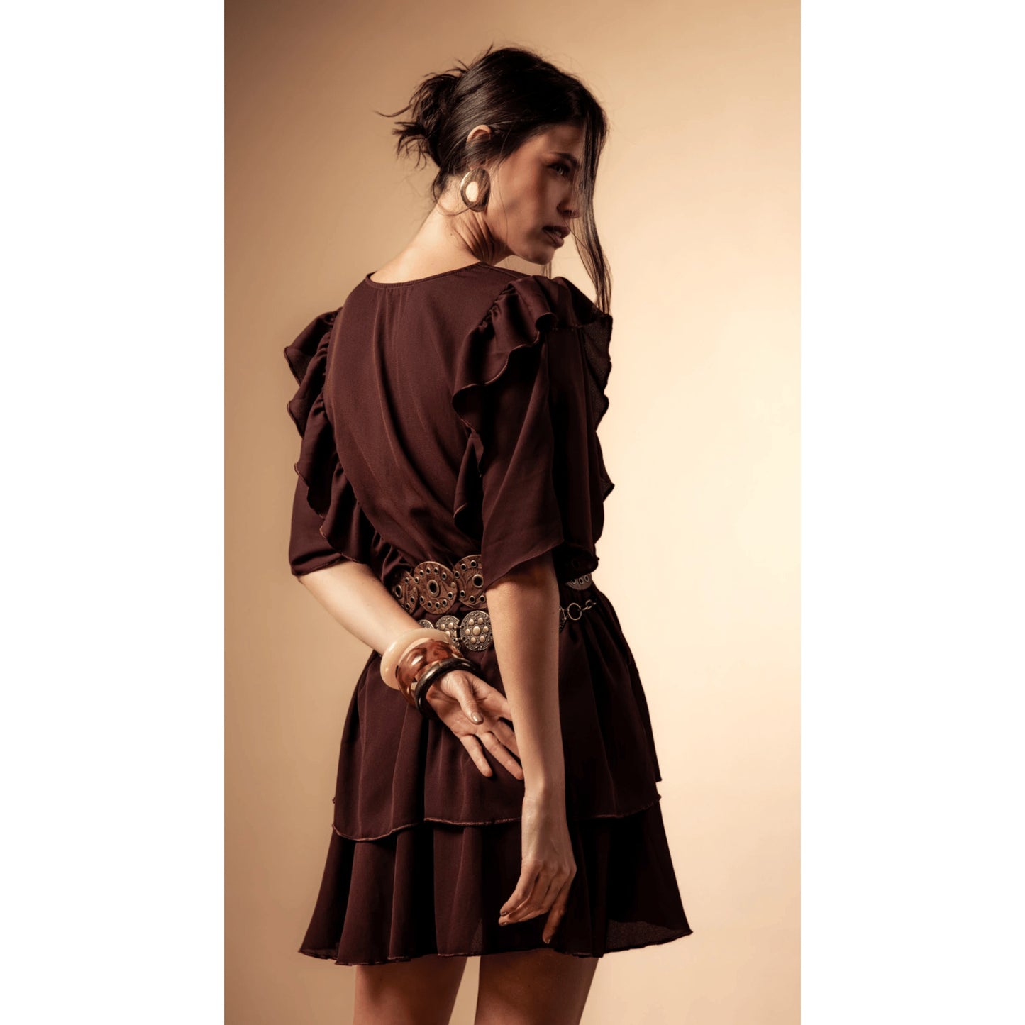 Vestido Fefe Adore Marrom M