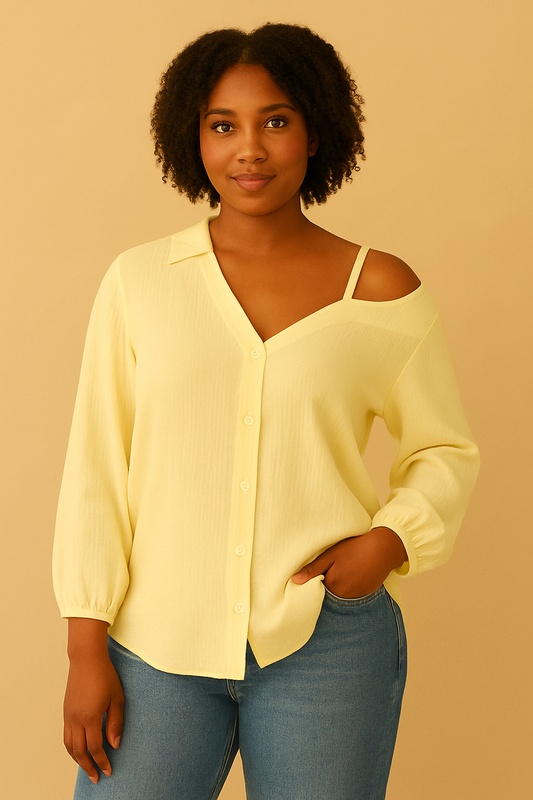 Camisa Off-Shoulder Branca Gregga – Leveza com Toque de Sensualidade