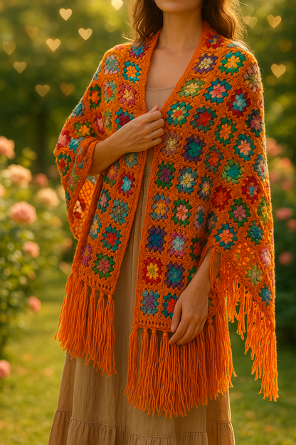 Xale Mandala Gregga – Crochê & Cores com Alma