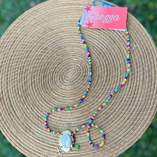 Colar  Longo Miçangas Coloridas