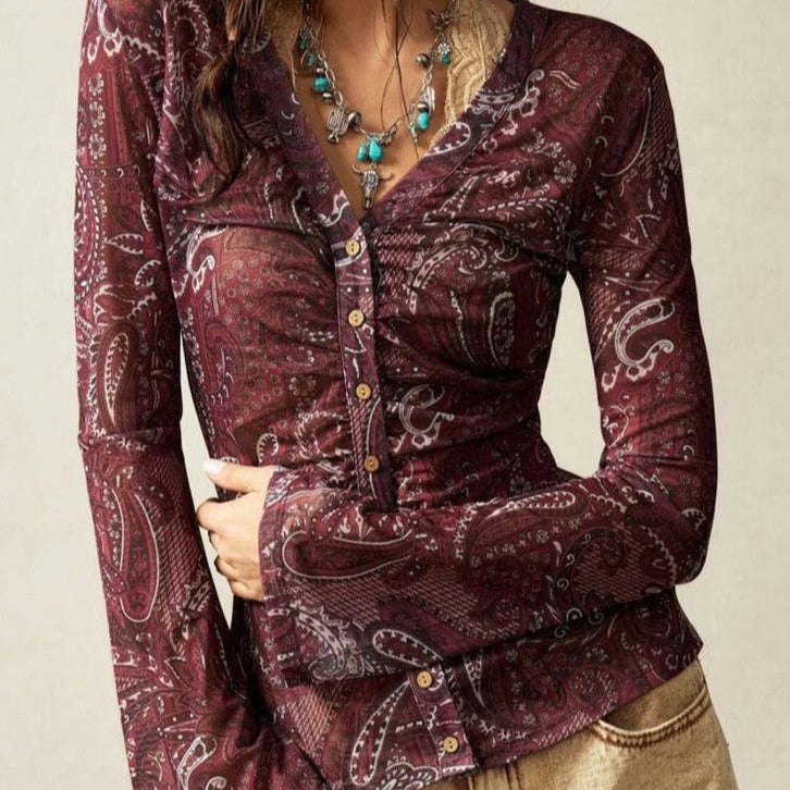 Camisa Boho transparencia