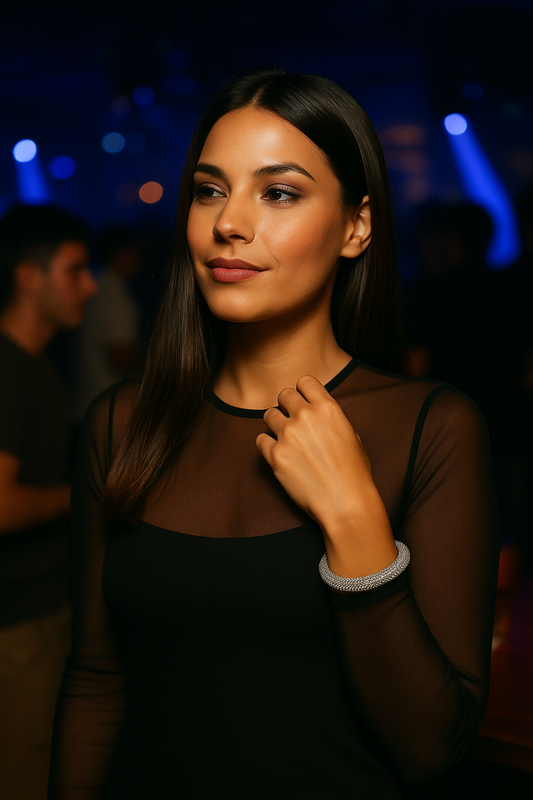 Pulseira Gregga Cristal Prata com Fecho Magnético
