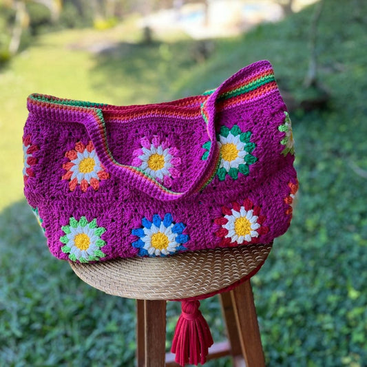 Bolsa Pink em Crochê